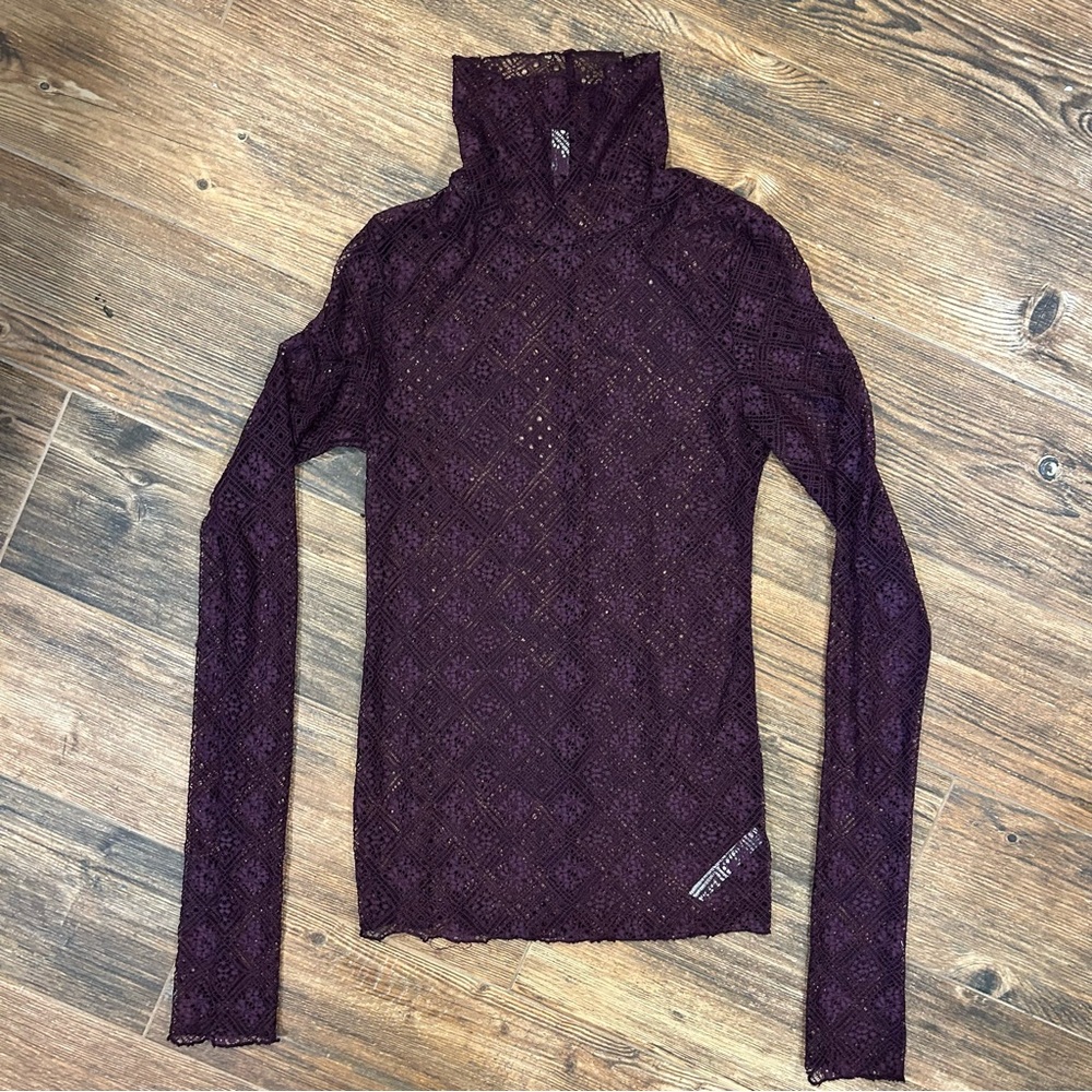 NWOT - Free People Sweet Memories Purple Lace Top